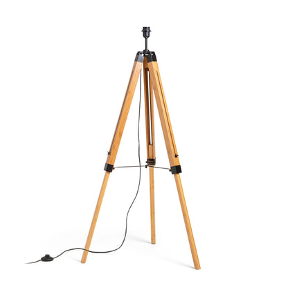 RENDL shades, shade bases, pendent sets ALVIS floor base bamboo/black 230V LED E27 15W R14496 2