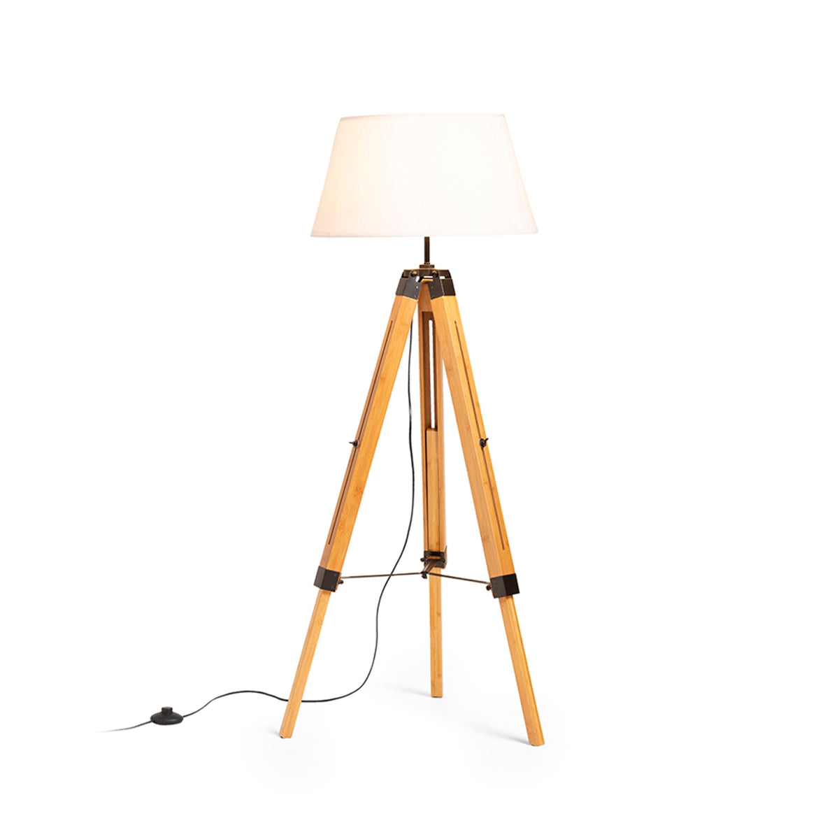 RENDL floor lamp ALVIS/AMBITUS 46 floor white bamboo/black 230V LED E27 15W R14500 4