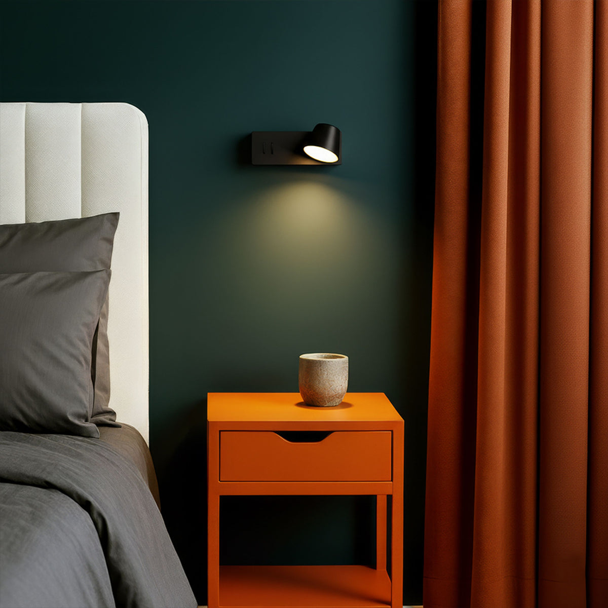 RENDL spotlight AMADEUS wall with backlighting black  230V LED 4+6W  3000K R14522 3
