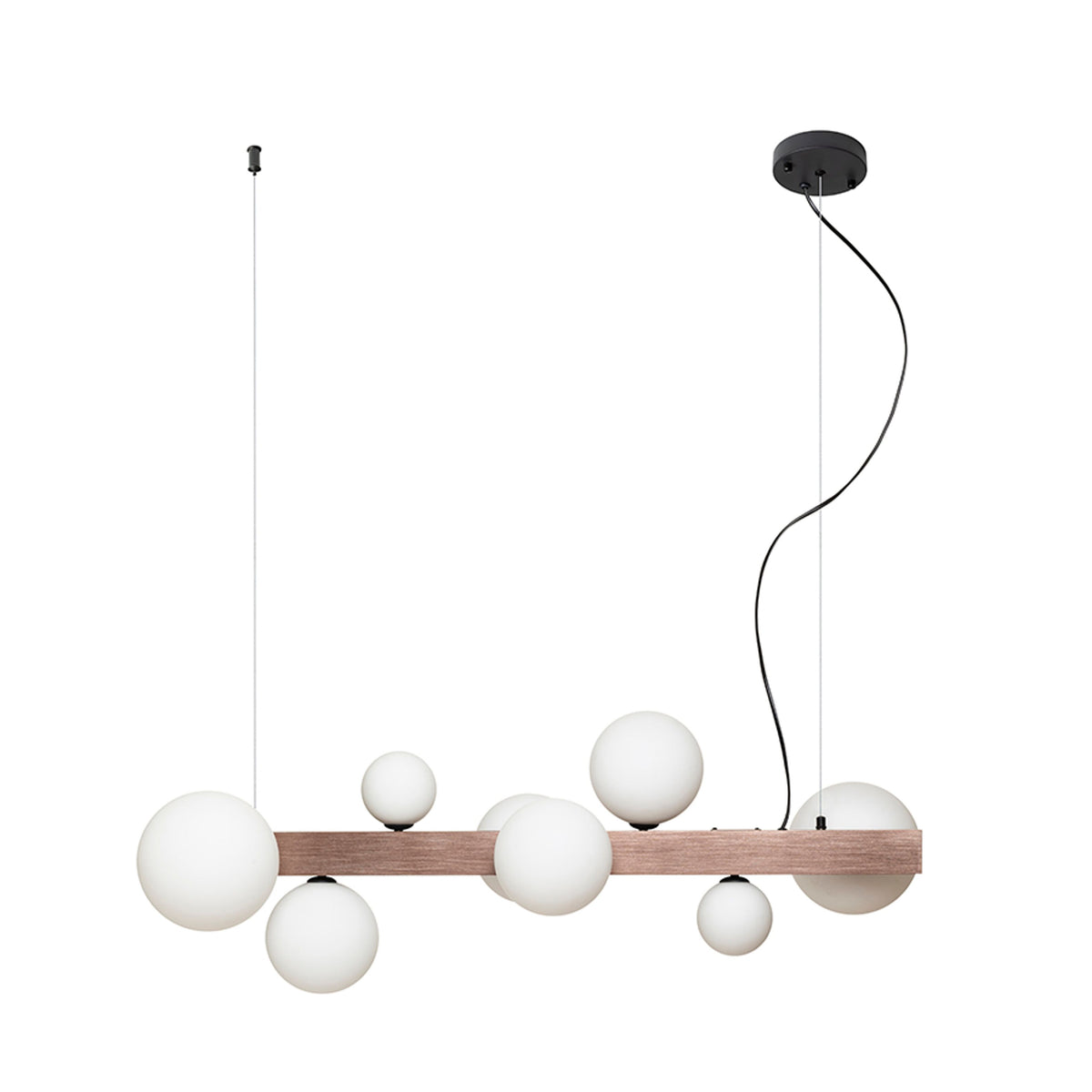 RENDL pendant lamp KASSANDRA pendant opal-colored glass/brushed bronze 230V G9 8x6W R14554 1