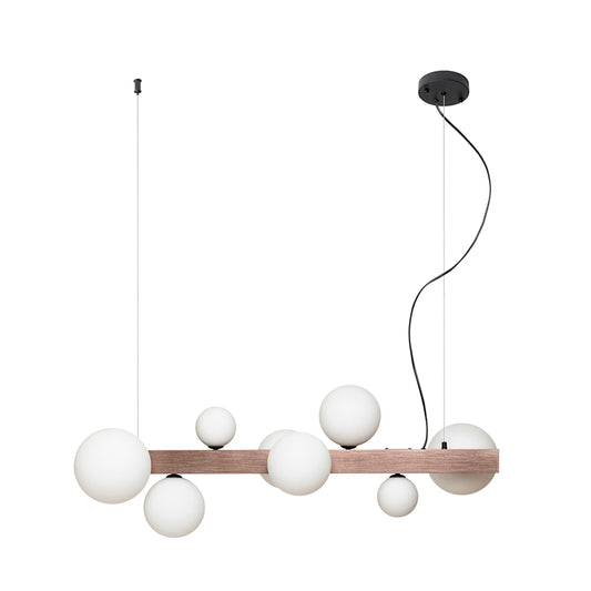 RENDL pendant lamp KASSANDRA pendant opal-colored glass/brushed bronze 230V G9 8x6W R14554 1