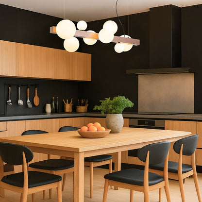 RENDL pendant lamp KASSANDRA pendant opal-colored glass/brushed bronze 230V G9 8x6W R14554 2