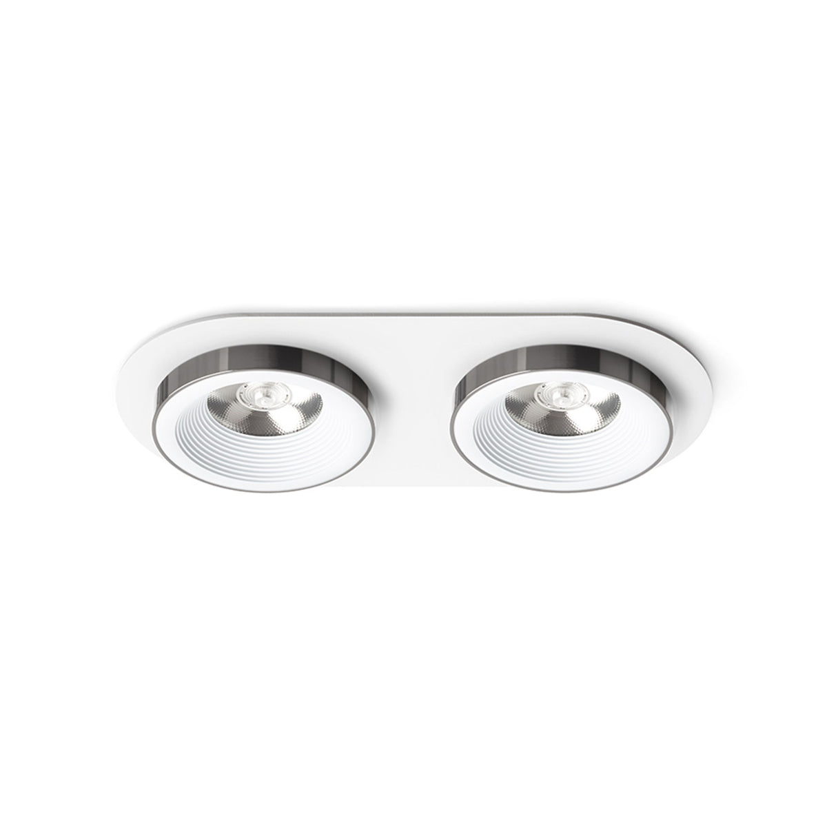RENDL recessed light SHARM R II recessed white black chrome 230V LED 2x10W 24° 3000K R14571 1