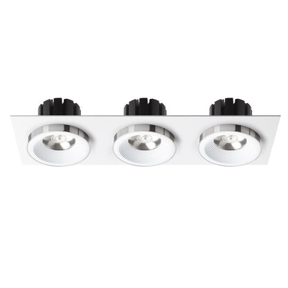 RENDL recessed light SHARM SQ III recessed white chrome 230V LED 3x10W 24° 3000K R14586 2