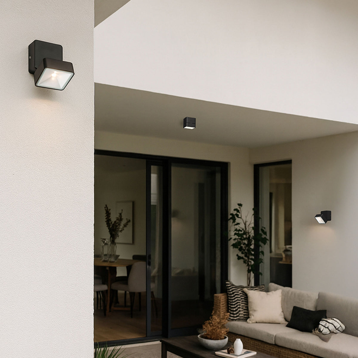 RENDL outdoor lamp FLAVIO SQ surface mounted black 230V LED 6W 110° IP54 3000K R14592 3
