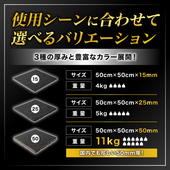 Composite Rubber Tile 50cm x 50cm x 50mm